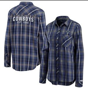 Dallas cowboys women’s Blue Plaid Cowboys Shirt